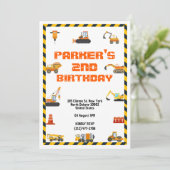 かわいい建築テーマキッズバースデーパーティーの招待客 招待状 (スタンド正面)