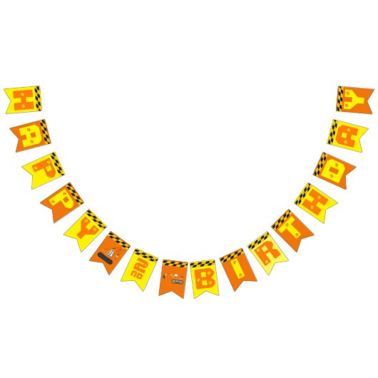 かわいい建築テーマキッズバースデーパーティー バンティングフラッグ (全)