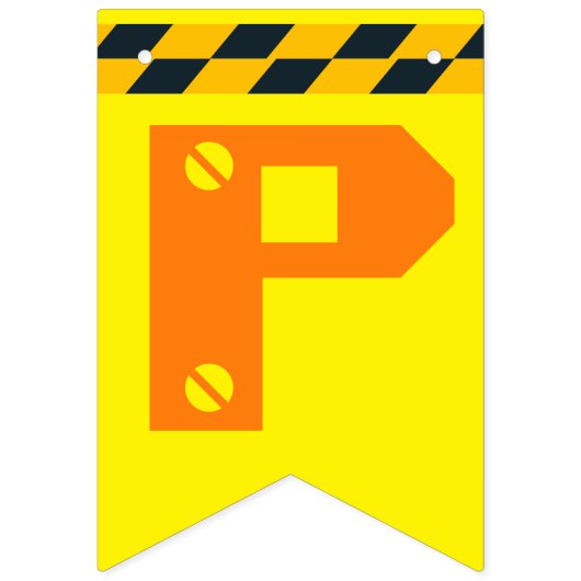 かわいい建築テーマキッズバースデーパーティー バンティングフラッグ (第3の旗)