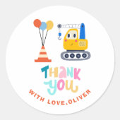 かわいい建築テーマ誕生日ありがとう ラウンドシール (正面)