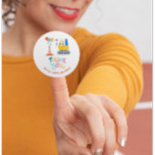 かわいい建築テーマ誕生日ありがとう ラウンドシール