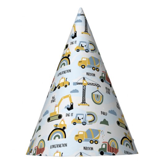 かわいい建築テーマ誕生日パーティー パーティーハット (正面)