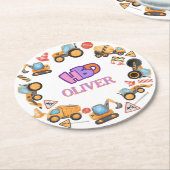 かわいい建築テーマ誕生日パーティー ラウンドペーパーコースター (アングル)