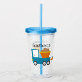 かわいい建築トラックネームボーイズ アクリルタンブラー (正面)