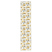 かわいい建築トラックパターンテーブルの装飾 ショートテーブルランナー (正面)