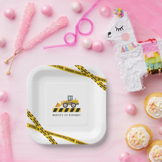 かわいい建築トラックパーティーが食器を好む ペーパープレート (パーティー)