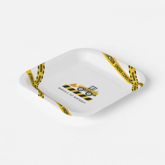 かわいい建築トラックパーティーが食器を好む ペーパープレート (傾斜あり)