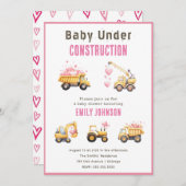 かわいい建築トラックベビーシャワー招待状 招待状 (正面/裏面)