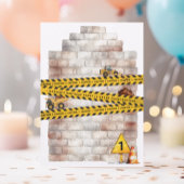 かわいい建築トラックボーイズ1歳の誕生日パーティー 招待状