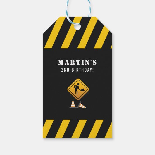 かわいい建築トラック誕生日キッズキッズサンキュー ギフトタグ (裏面)