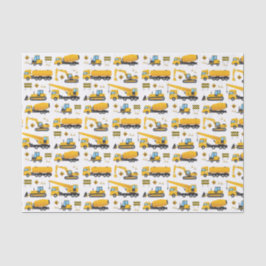 かわいい建築トラック車のパターンパーティー 薄葉紙