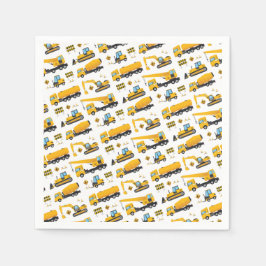 かわいい建築トラック車のパーティー用品 スタンダードカクテルナプキン