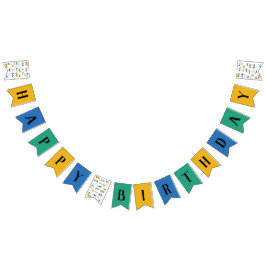 かわいい建築ハッピーバースデーバナー バンティングフラッグ