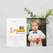 かわいい建築フォークリフト写真任意の年齢誕生日 サンキューカード (スタンド正面)