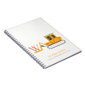 かわいい建築フォークリフト車モノグラムボーイズ ノートブック (右側)