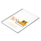 かわいい建築フォークリフト車モノグラムボーイズ ノートブック (左側)