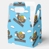 かわいい建築ワーカーフクロウと懸命ハットマンガ フェイバーボックス (オープン)