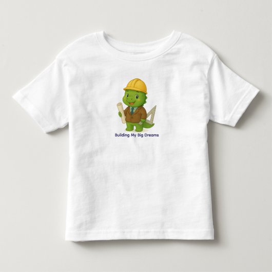 かわいい建築家恐竜 - 恐竜の仕事 トドラーTシャツ (正面)