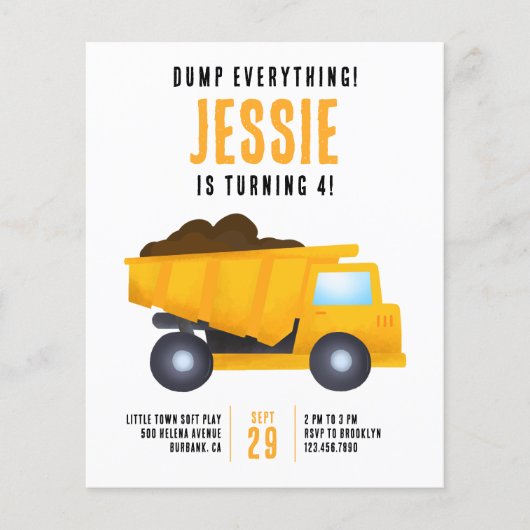 かわいい建築誕生日パーティーの招待状 チラシ (正面)