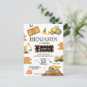 かわいい建築誕生日ボーイバースデーパーティー ポストカード (スタンド正面)