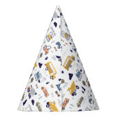 かわいい建築車の誕生日パーティー パーティーハット (裏面)