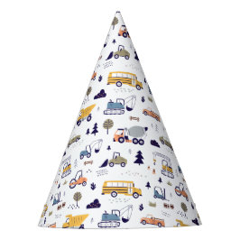 かわいい建築車の誕生日パーティー パーティーハット