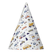 かわいい建築車の誕生日パーティー パーティーハット (左)
