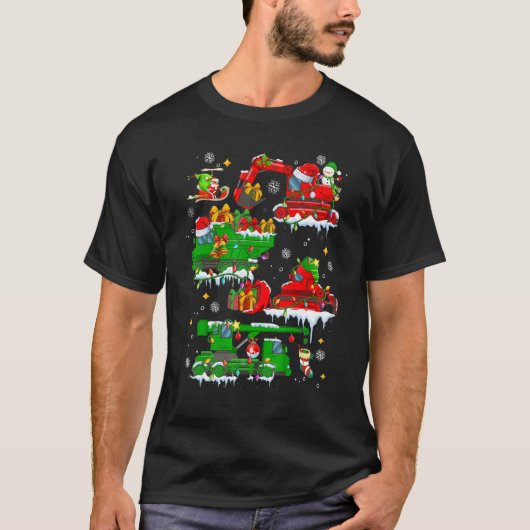 かわいい建築車クリスマスライトトラックK Tシャツ (正面)