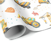 かわいい建築車少年誕生日 ラッピングペーパー (ロールコーナー)