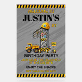 かわいい建築1歳の誕生日パーティー アクリルサイン (正面)