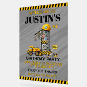 かわいい建築1歳の誕生日パーティー アクリルサイン (傾斜)