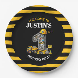 かわいい建築1st誕生日パーティー紙プレート ペーパープレート