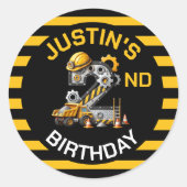 かわいい建築2歳の誕生日 ラウンドシール (正面)