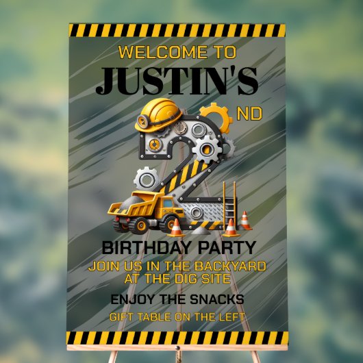 かわいい建築2nd誕生日パーティー アクリルサイン (ニュートラル)