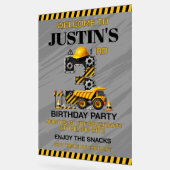 かわいい建築3歳の誕生日パーティー アクリルサイン (傾斜)