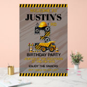 かわいい建築3歳の誕生日パーティー アクリルサイン (ウェディング)