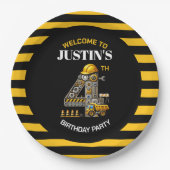 かわいい建築4th誕生日パーティー紙プレート ペーパープレート (正面)