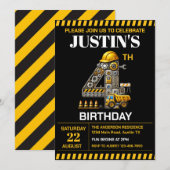 かわいい建築4th誕生日パーティー 招待状 (正面/裏面)