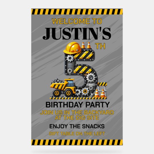 かわいい建築5thバースデーパーティー アクリルサイン (正面)