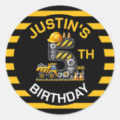 かわいい建築5th誕生日 ラウンドシール (正面)