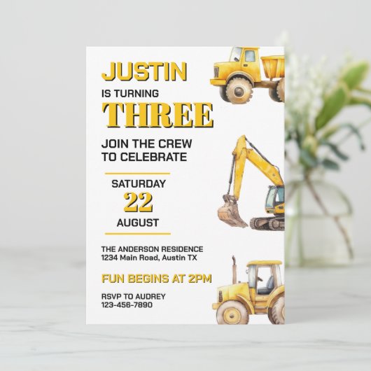 かわいい建築ANY AGE BIRTHDAYパーティー 招待状 (スタンド正面)