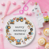かわいい建設お誕生日おめでとう ペーパープレート (パーティー)