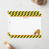 かわいい建設ダンプトラック男子の文房具 ノートカード (正面/裏面インサイチュ)