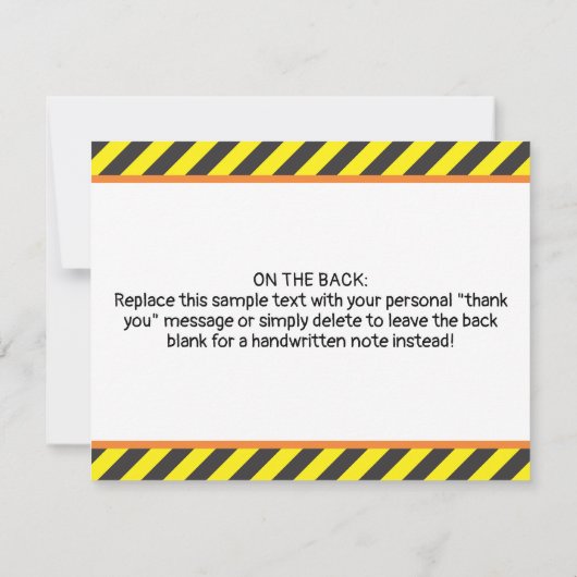 かわいい建設ダンプトラック男子の文房具 ノートカード (裏面)