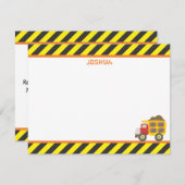 かわいい建設ダンプトラック男子の文房具 ノートカード (正面/裏面)