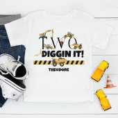 かわいい建設ダンプトラック 2歳の誕生日 子供服 ベビーTシャツ