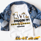 かわいい建設ダンプトラック 2歳の誕生日 子供服 ベビーTシャツ