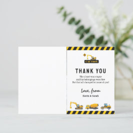 かわいい建設トラックの写真　誕生日 サンキューカード
