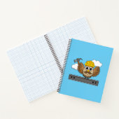 かわいい建設作業員フクロウのハードハット漫画 ノートブック (内部)