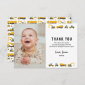 かわいい建設写真の誕生日感謝カード サンキューカード (正面/裏面)